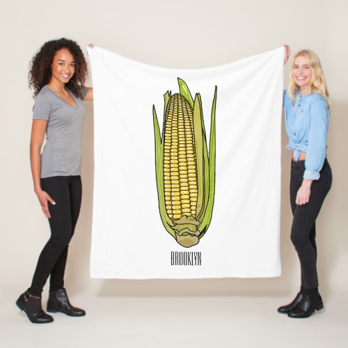 Corn cartoon illustration  fleece blanket