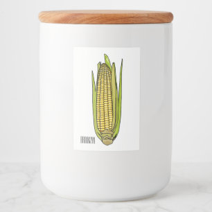Corn cartoon illustration food label