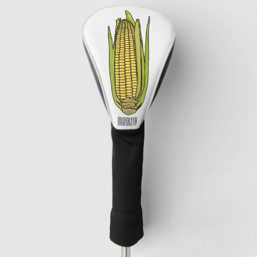 Corn cartoon illustration  golf head cover