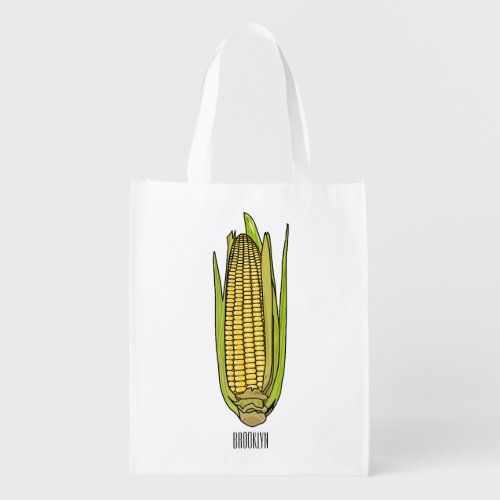 Corn cartoon illustration  grocery bag