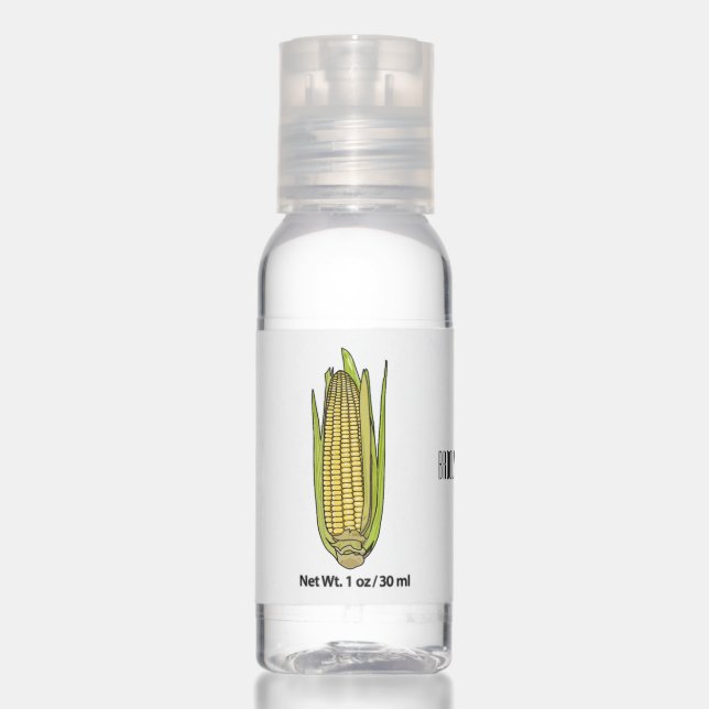 Corn cartoon illustration hand sanitizer (Front)