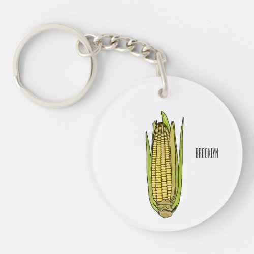 Corn cartoon illustration  keychain