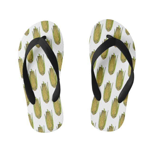 Corn cartoon illustration  kid's flip flops (Footbed)