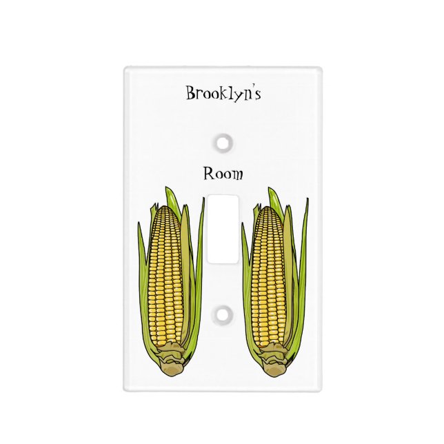Corn cartoon illustration light switch cover (Front)