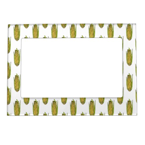 Corn cartoon illustration  magnetic frame