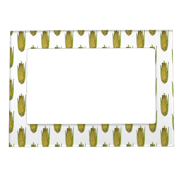Corn cartoon illustration  magnetic frame (Front)