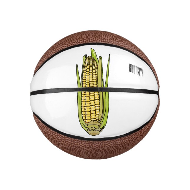 Corn cartoon illustration  mini basketball (Front)