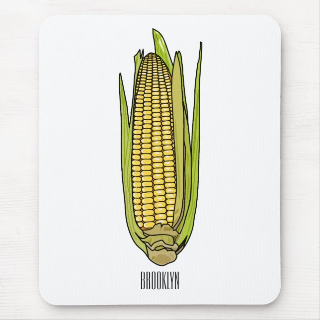 Corn cartoon illustration  mouse pad (Front)