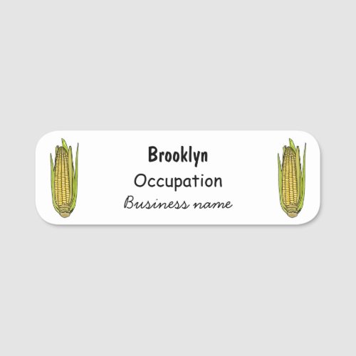 Corn cartoon illustration name tag