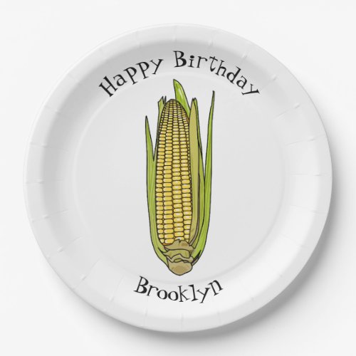 Corn cartoon illustration paper plates