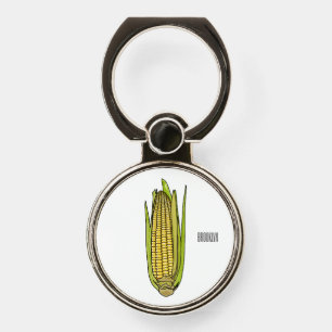 Corn cartoon illustration phone ring stand
