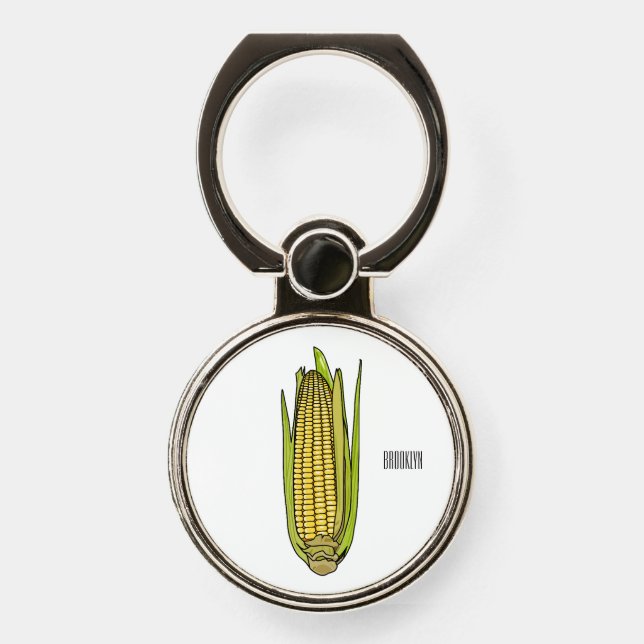 Corn cartoon illustration  phone ring stand (Front)
