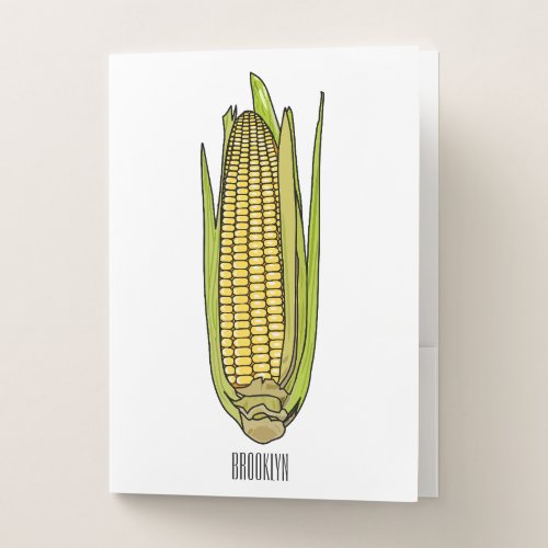 Corn cartoon illustration  pocket folder