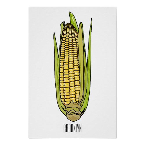 Corn cartoon illustration  poster