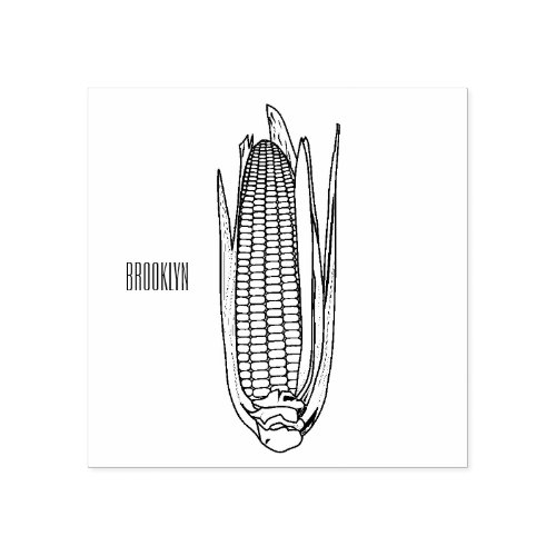 Corn cartoon illustration rubber stamp