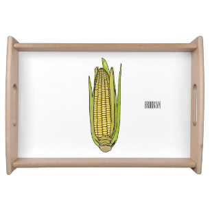 Corn cartoon illustration serving tray
