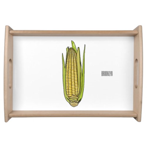 Corn cartoon illustration  serving tray