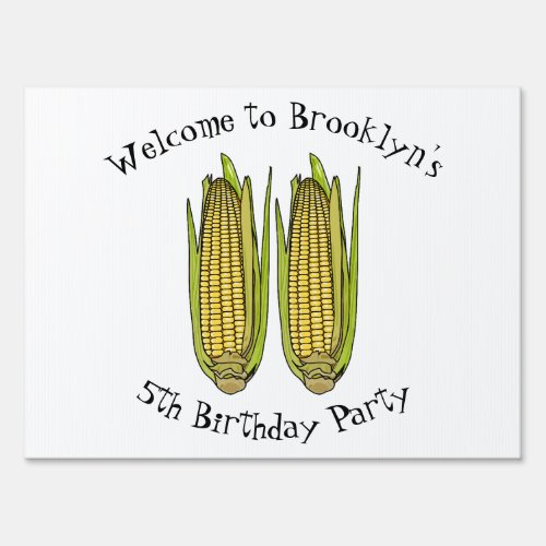 Corn cartoon illustration sign