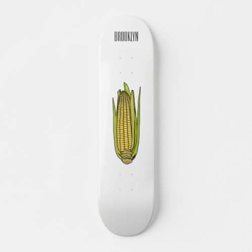 Corn cartoon illustration  skateboard