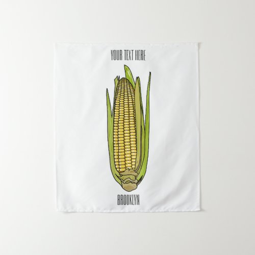 Corn cartoon illustration  tapestry