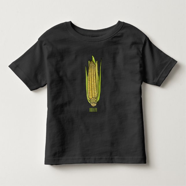 Corn cartoon illustration  toddler t-shirt (Front)
