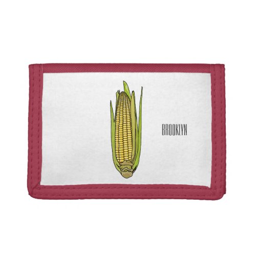 Corn cartoon illustration  trifold wallet