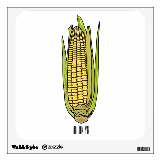Corn cartoon illustration  wall decal (Front)