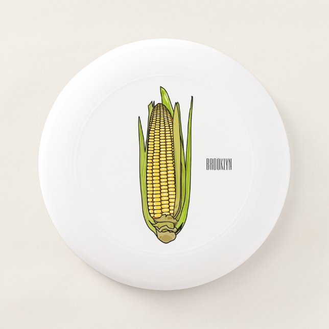 Corn cartoon illustration  Wham-O frisbee (Front)