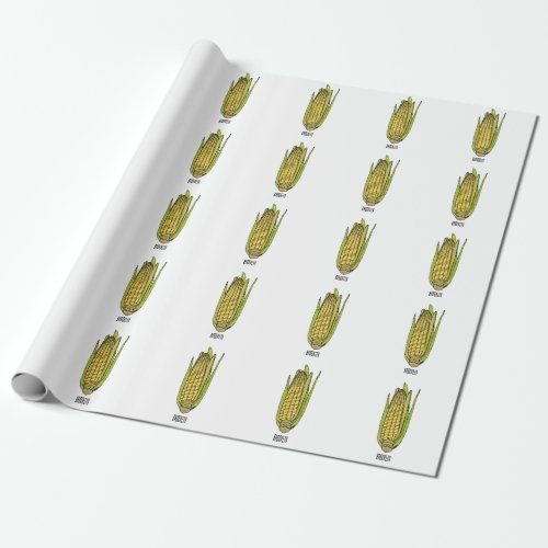 Corn cartoon illustration  wrapping paper
