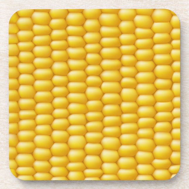 Corn Cob Background Beverage Coaster (Front)