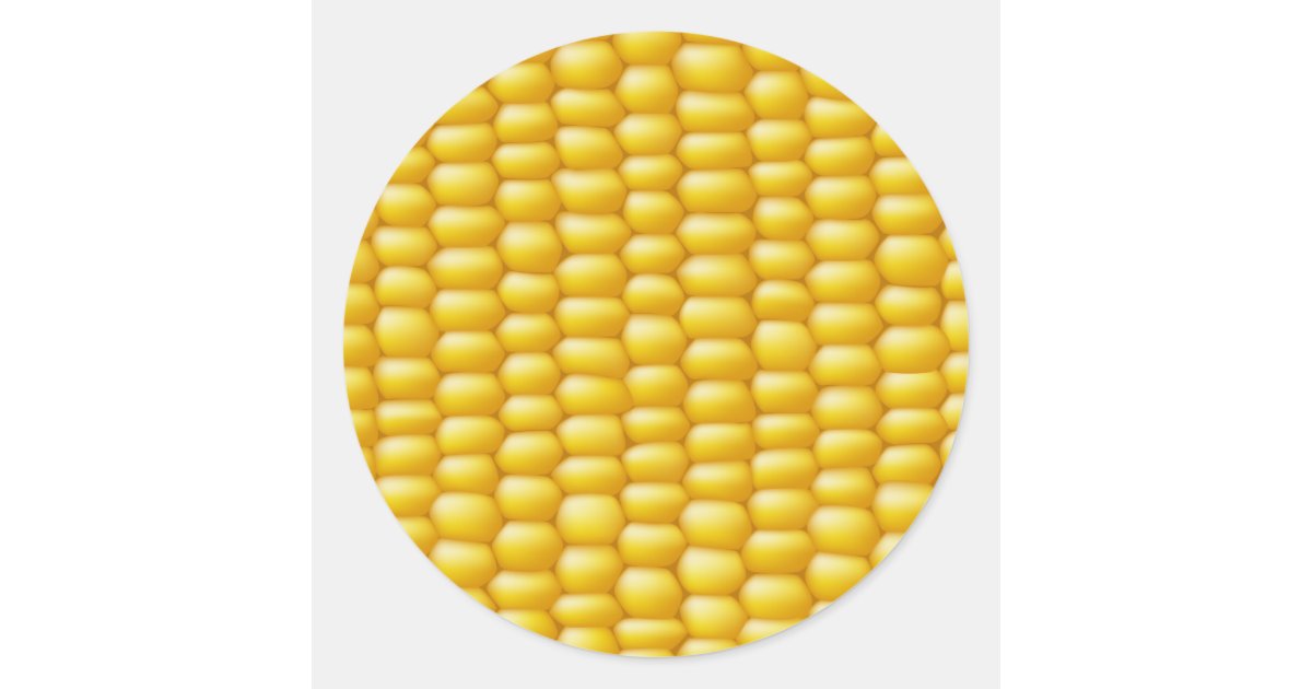 Corn Cob Sticker Corn Cob Background Classic Round Sticker | Zazzle