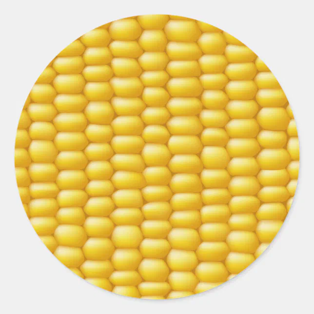 Corn Cob Sticker Corn Cob Background Classic Round Sticker | Zazzle