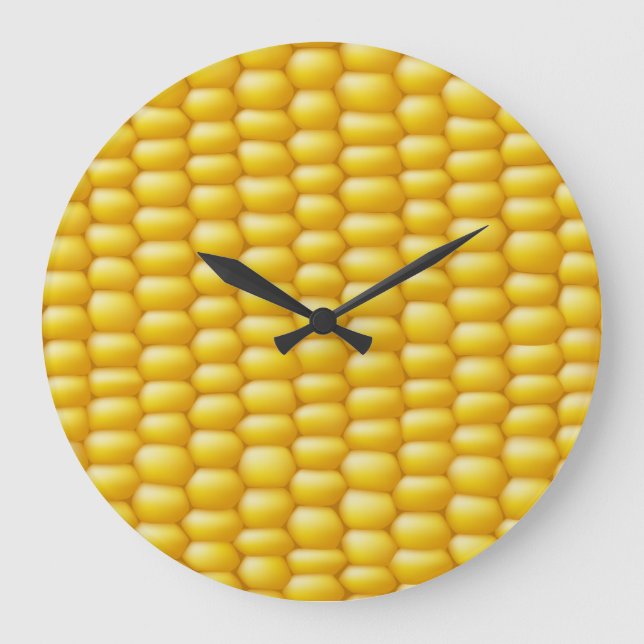Corn Cob Background Large Clock (Front)