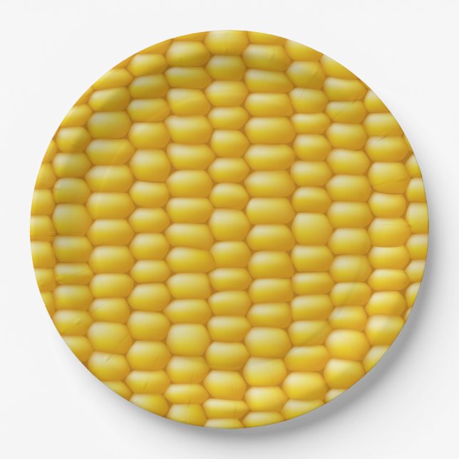 Corn Cob Background Paper Plates (Front)