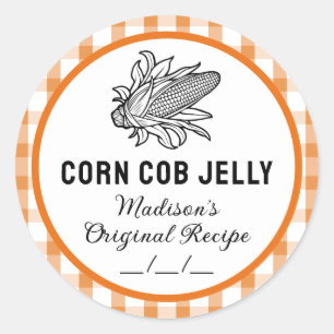 Corn cob jelly sticker with checkered pattern