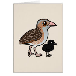 Corn Crake with baby Note Card