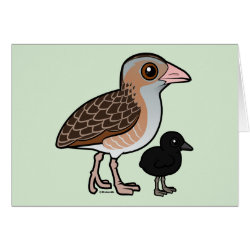 Corn Crake with baby Greeting Card