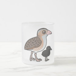 Corn Crake with baby Frosted Glass Mug
