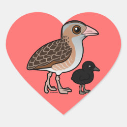 Corn Crake with baby Heart Sticker