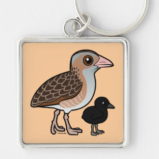 Corn Crake with baby Keychain