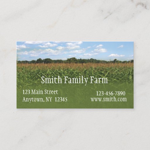 Customizable Corn Crop Business Card
