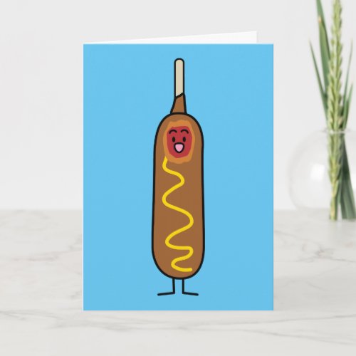 corn dog corndog mustard deep_fried sausage dogs thank you card