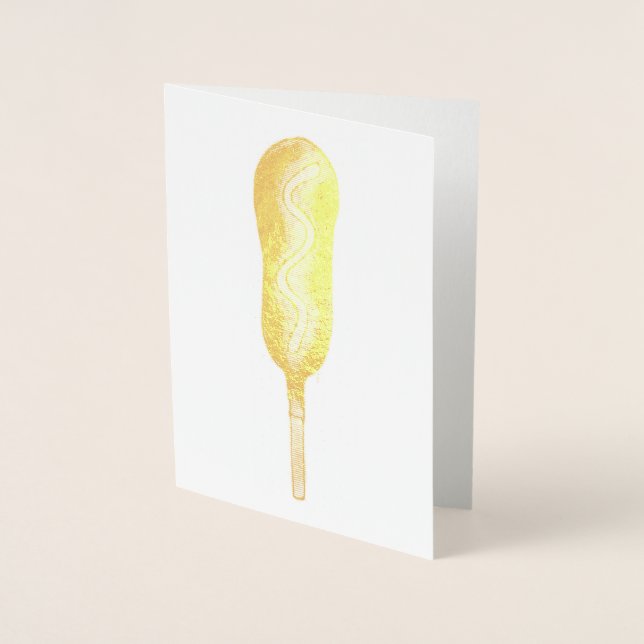 Corn Dog Corndog Mustard State Fair Carnival Food Foil Card (Front)