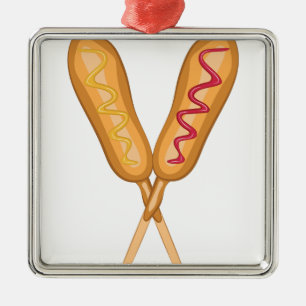 Corn Dogs Metal Ornament