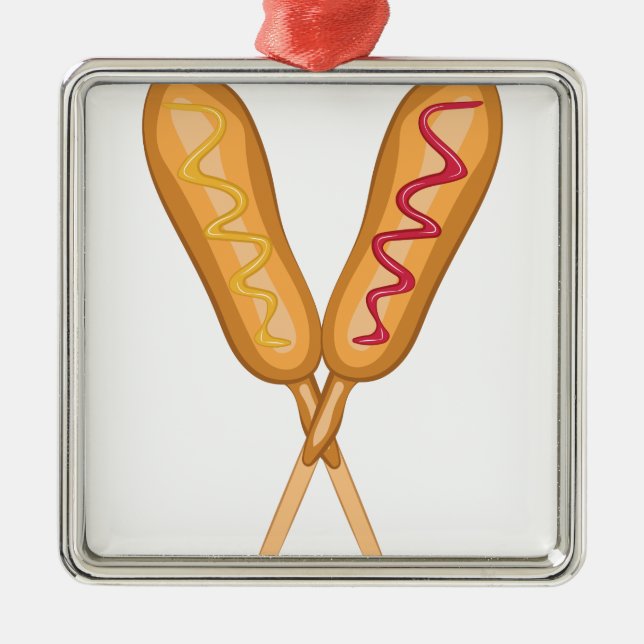 Corn Dogs Metal Ornament (Front)