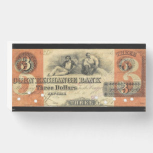 Corn Exchange Bank, New York, Obsolete Currency Wooden Box Sign