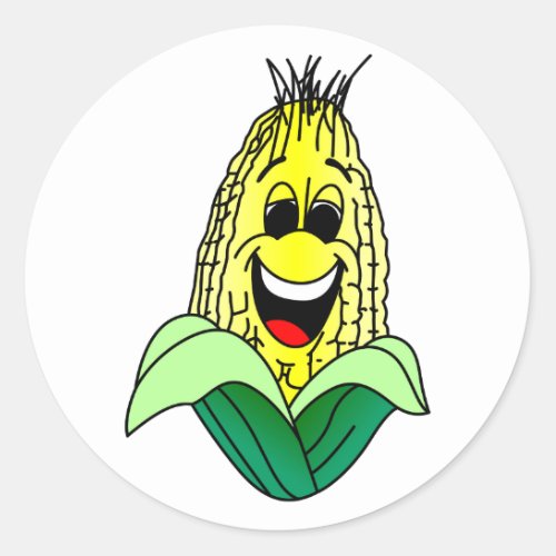 Corn Face Classic Round Sticker