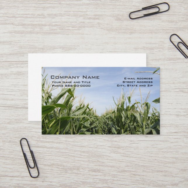Corn Farmer Business Cards (Front/Back In Situ)
