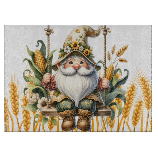Corn Farmer Gnome Cutting Board (Front)