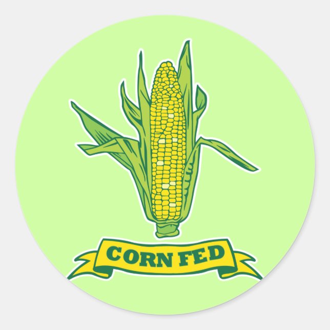 Corn Fed Classic Round Sticker (Front)